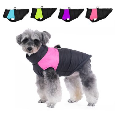 Dog Vest-Style Coat With Leash, Waterproof Vest For Small Medium Dogs, Warm Thickened Autumn And Winter Pet Clothing_voghion.com
