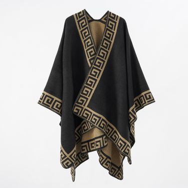 2024 Autumn/Winter New Cashmere Checkered Scarf, Women's Ethnic Style, Fashionable, Warm, Forked Shawl_voghion.com