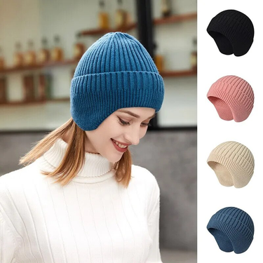 Winter Men And Women Knitted Woolen Fashion Outdoor Solid Color Thickened Warm Ear Protection Riding Cold Cover_voghion.com