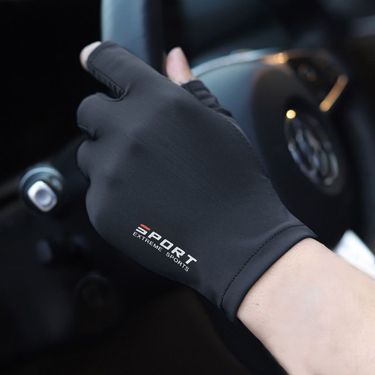 Unisex Ice Silk Half-Finger Cycling Sports Fitns Men's Fingerls Driving High Elastic Comfortable Sun Protection_voghion.com