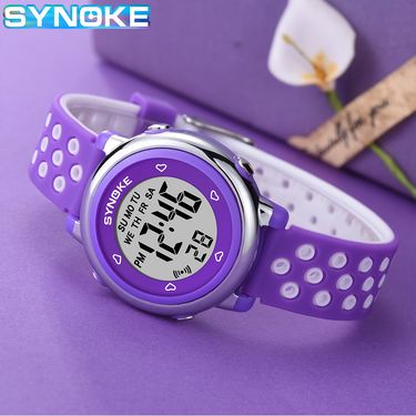 luminous large screen fashion watch, two-color strap for male and female students, colorful children's electronic watch_voghion.com