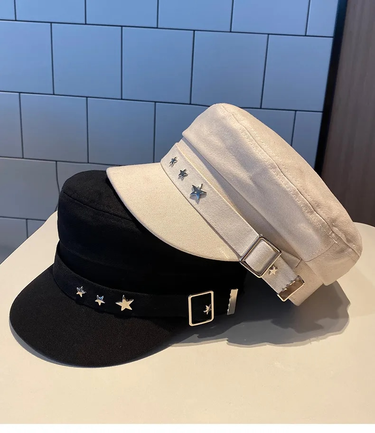 Women's Beret Cotton Duck Tongue Caps Spring Autumn Winter Fashion British Retro New Navy Style Korean Newspaper Painter_voghion.com