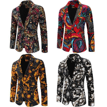 Famous ethnic style new casual printed single piece suit oversized men's clothing_voghion.com