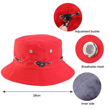 Hot Sale Adjustable Bucket Hats For Men Women Summer Foldable Fisherman Hat With Rope Outdoor Sunscreen Portable Fishing Sun Caps_voghion.com
