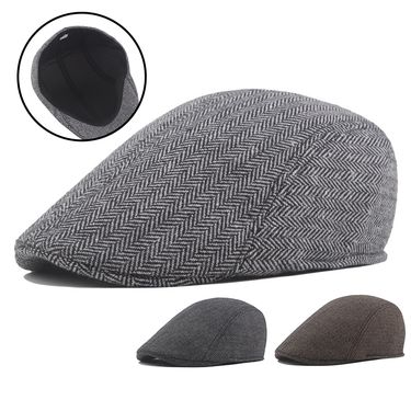 Fashion Casual Painter Newsboy Spring Summer Berets For Women Herringbone Visor Peaked Cap Solid Color Duckbill Hat Old Men_voghion.com