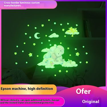 AFG3730 Elephant Cloud Star Creative Luminous Wall Bedroom Decoration Self Adhesive Stickers_voghion.com