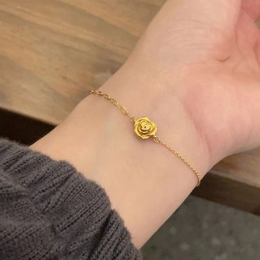 Rose ins, niche design, cool style, best friend's birthday gift, forest style girl flower bracelet_ipsvogv.com
