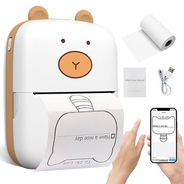 Mini Printer for iPhone and Android, Wireless  Printer Label Printer, Portable Mini Thermal Printer for Printing Label, Compatible with iOS & Android_voghion.com