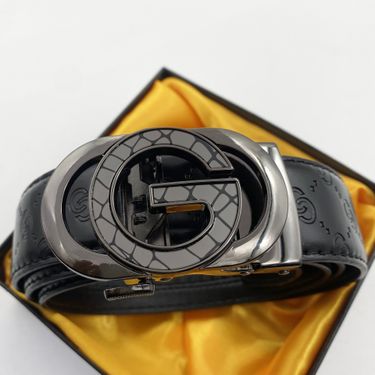 Fashion Automatic Men's Business Leather Belt Zinc Alloy Buckle_voghion.com