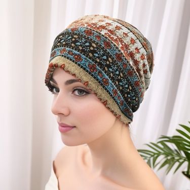 Small floral pullover scarf dual-purpose spring/summer men's women's cotton outdoor sports cycling windproof headband_voghion.com