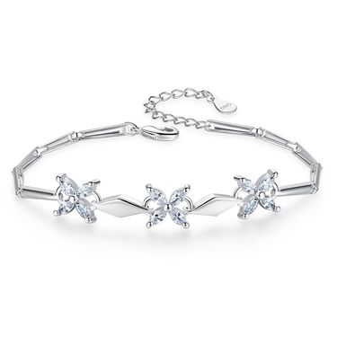 New Korean S925 Silver Plated Bracelet, Women's Fashion Zircon Bracelet, Fashion Jewelry_viptrois.com