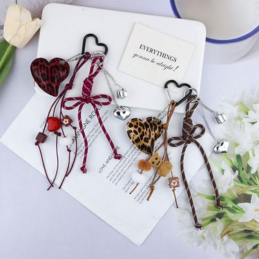 New Style Bow Leather Heart Ball Alloy Bicycle Keychain Bag Personalized Charm_voghion.com