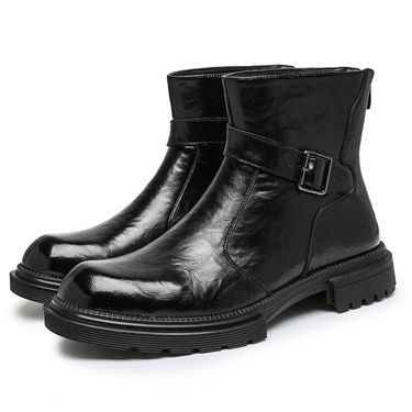 Casual heavy-soled work boots Autumn and winter fashion high-top leather boots retro all round head_voghion.com