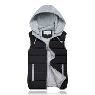 Women's Clothing autumn and winter new Korean candy color down cotton vest large size women's hooded cotton vest_voghion.com