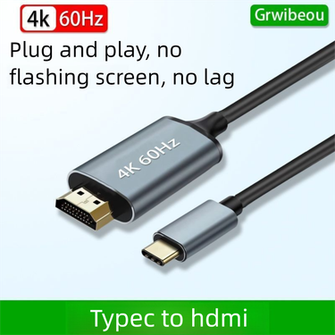 Type-C To HDMI Casting 4K HD Mobile Phone Computer TV Same Screen Conversion Cable For Monitor Projector_voghion.com