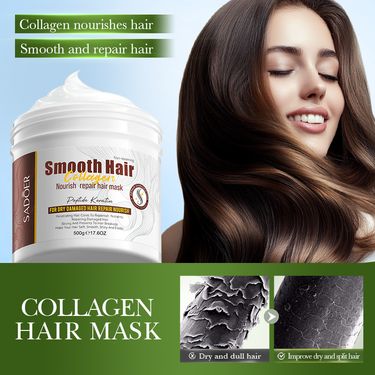 Full English Collagen Protein Smooth Hair Mask SADOER Nourishing Volumizing Conditioner_voghion.com