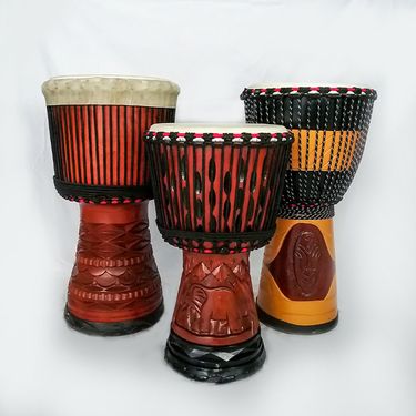 Drum Master Grade Old Goat Skin Drum Mahogany Whole Wood Hollowed Out_voghion.com