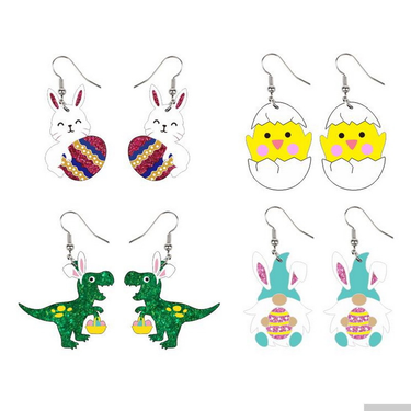 Easter Chick Dinosaur Goblin Egg Easter Egg Rabbit Earrings Girls Holiday Gift Earrings_voghion.com