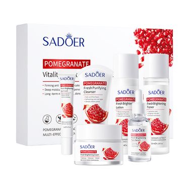 SADOER Pomegranate Fresh Beauty Six-piece Set, Hydrating And Moisturizing Facial Care, Skin Care Product Set_voghion.com