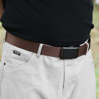 Casual Outdoor Nylon Braided Toothless Automatic Buckle Belt Versatile Training Breathable Tactical Pants Belt_voghion.com