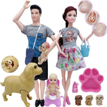 Factory special wholesale children's toys small doll family version can play high fun puzzle five-piece set_voghion.com