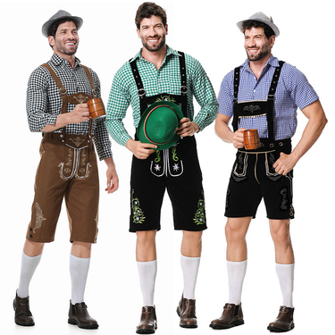 Halloween plus size men's adult three-color beer costume German Oktoberfest carnival party costume_voghion.com