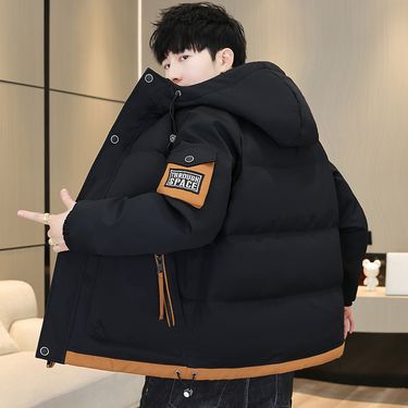 Cotton Men's Coat New Versatile Thick Winter Clothes Hooded Student Down Cotton Jacket_voghion.com