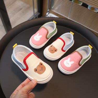 Kid's Clothing Children's canvas shoes 2024 spring and autumn new boys and girls cloth shoes children's shoes baby kindergarten indoor shoes_viptrois.com