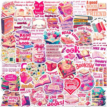 Stationery Sticker Pink Books English Short Sentences Graffiti Stickers DIY Luggage Laptop Decorative Stickers_voghion.com