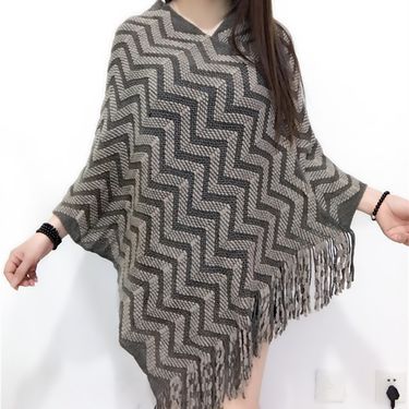 2022 Spring and Autumn Season Casual Women's Sweater Coat Knitted Fashion Pullover Cape Shawl_voghion.com