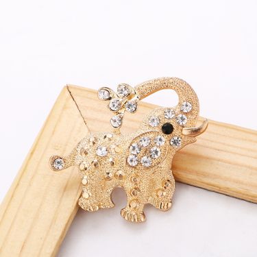 New Korean version high end alloy elephant brooch clothing accessories pin scarf buckle animal rhinestone brooch_viptrois.com