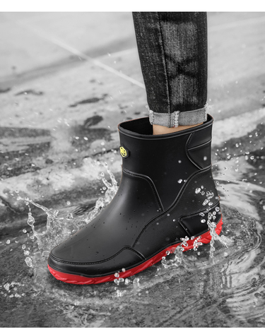 Men Non Slip Waterproof Rubber Work Boots Rain Boots _voghion.com
