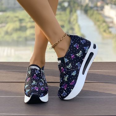 2024 Spring Autumn New European And American Style Large Size Color Block Shallow Mouth Fashion Round Toe Slip-On Thick_voghion.com