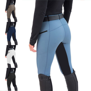 Women's Clothing Fashionable Equestrian Pants Slim Fit Elastic Spliced Riding Pants Casual Small Foot Pants_voghion.com