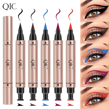Makeup Color Stamp Double Head Triangle Wing Eyeliner 5 Color Eyeliner_voghion.com