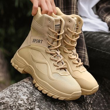 「XGXC」High-top Outdoor Military Boots (sourced), Combat Boots, Anti-kick And Anti-collision Hiking Boots, Men's And Women's Tactical Boots In Black_voghion.com