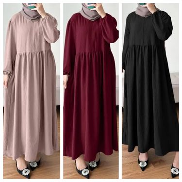 Women's Clothing Fashion Long Sleeve Muslim Dress Autumn Elegant Sundress Robe_voghion.com