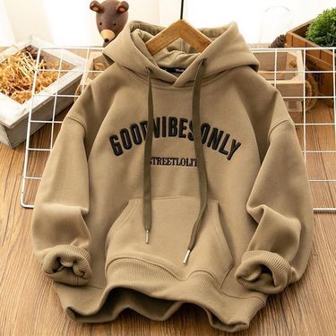 Women's Clothing 100% Non Pilling Autumn And Winter Women's Plush And Thickened Sweatshirt New All Match Hooded Top_voghion.com