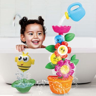 Hot-selling Children's Fun Bathroom Rotating Fun Shower Toy Baby Bathing Play Sun Flower Potted Plant Set Batch_voghion.com
