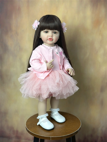 Full Soft Silicone Body Reborn Baby Girl Doll 55cm 22 Inch Realistic Princess Toddler Bebe Bath Toy Birthday Gift_voghion.com