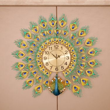 Fashion Nordic clock living room modern minimalist home decorative clock wall-mounted Net red creative restaurant wall clock Peacock_voghion.com