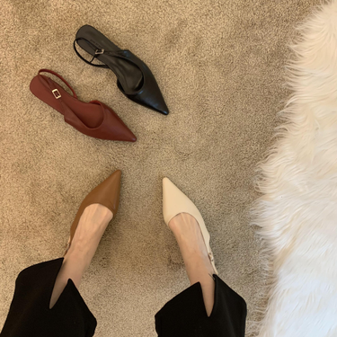 Internet celebrity flat shoes for women 2023 spring and summer thin heel pointed toe shallow mouth bag toe sandals cat heel sling strap fairy shoes_voghion.com