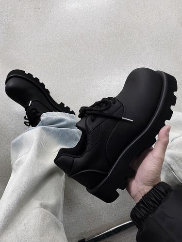 Sports Derby Big Toe Leather Shoes Men's Fashionable Casual 2024 Spring New Black Commuter Platform Elevator_voghion.com
