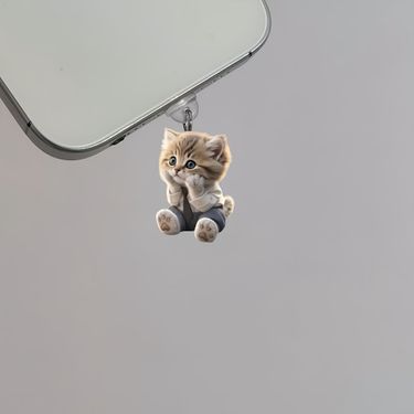 2025 New Cute Suit Cat Phone Charging Port Dust Plug A Pple Type-C Universal Cartoon_voghion.com