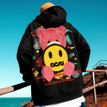 Men's clothing hoodie plus fleece comfortable casual printed hoodie_voghion.com