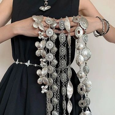 Bohemian Metal Butterfly Ethnic Style Waist Chain Women's Accessory Dress 2025 New Thin Belt_voghion.com