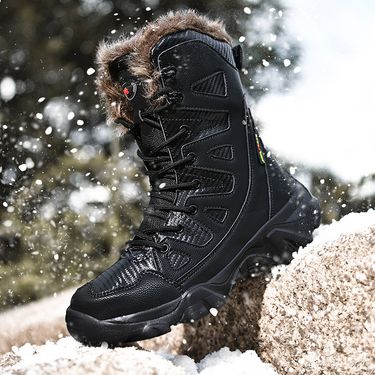 Martin Boots Large Size Snow Boots Men's Warm Men's Cotton Shoes Piled Thickened Men's Boots High Top Combat Shoes_voghion.com