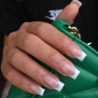 False 24pcs Summer nails with designs Charms Flame Long Ballerina Fake Wearable Coffin french Tips Press On_voghion.com