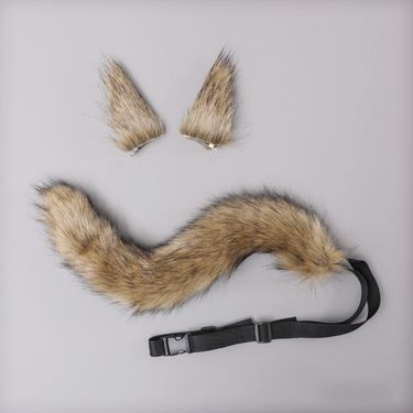 Halloween Hot Item Bendable Adjustable Ball Cosplay Set Fur Fox Tail_voghion.com