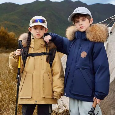 Kids' Arctic-Proof Workwear Jacket – Heavy-Duty Winter Coat With Faux Fur Hood (120-170cm, Unisex, -30°C Rated)_voghion.com